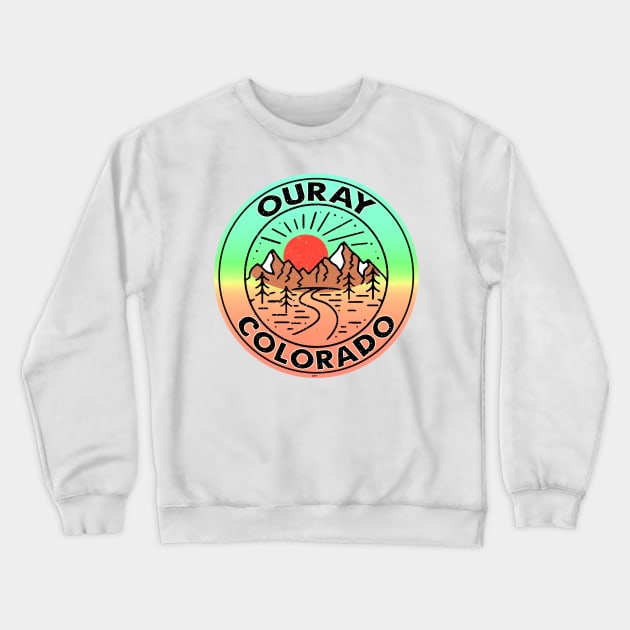 Ouray Colorado 4 x 4 ATV Hot Springs San Juan Mountains Crewneck Sweatshirt by TravelTime